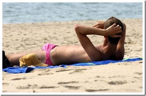 Nothing Like A Nice Bulge In A Pink Speedo At The Beach