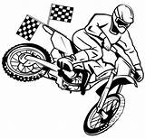 Dirt Bike Vector Coloring Moto Cross Rider Motorcycle Racing Drawing Silhouette Wheelie Pages Motor Motocross Motorbike Trail Freestyle Stock Stunt sketch template