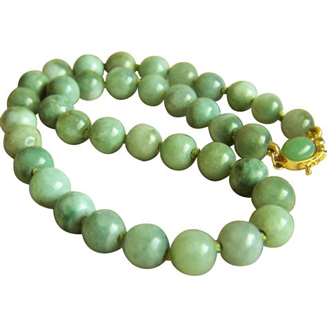 fabulous vintage natural light green jadeite jade sterling necklace  vintagebeautiful