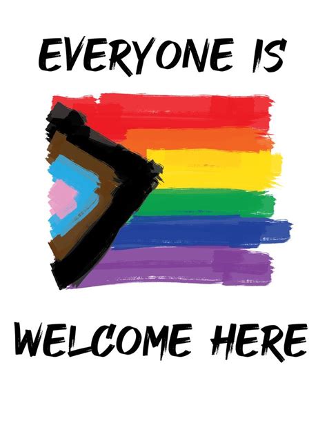 Lgbtq Progress Flag Everyone Is Welcome Here Downloadable Etsy In