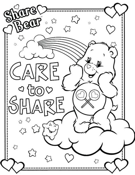 care bear coloring book pages printable care bear coloring pages