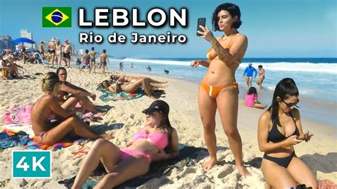 Walking Leblon Beach Rio De Janeiro Brazil [ 4k ] Beach Walk Tour