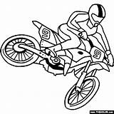 Coloring Motocross Bike Dirt Pages Motorcycles Online Color sketch template