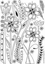 Coloring Pages Printable Flower Spring Printables Paper Embroidery Planner Pattern Borders Stickers Visit Flowers Colouring sketch template
