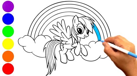 mewarnai kuda poni rainbow dash contoh gambar mewarnai kuda poni imagesee