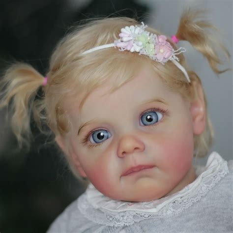 newborn baby girl blonde hair  real reborn baby dolls soft