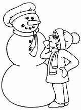 Snowman Coloring Pages Winter Blank Template Girl Color Allkidsnetwork sketch template