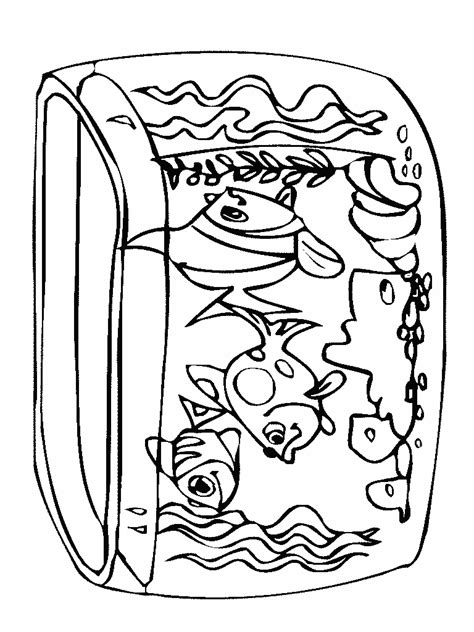 pict coloring pages fish tank  fish tank