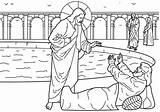Pool Bethesda Jesus Coloring Colouring Man Pages Healing Miracles Bet sketch template