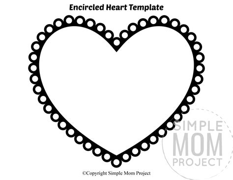 heart outline template  template