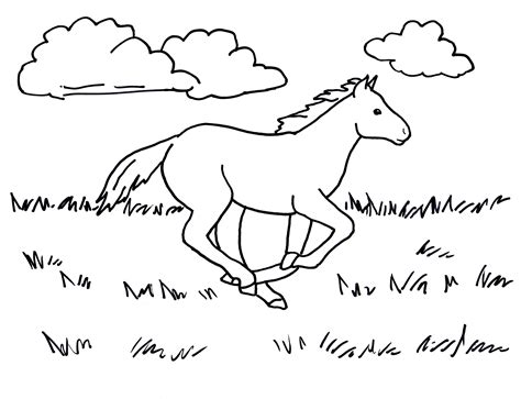 running horse coloring page art starts