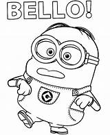 Coloring Bello Minion Minions Pages Topcoloringpages sketch template