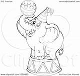 Circus Outline Elephant Coloring Illustration Vector Clip Royalty Visekart Background sketch template