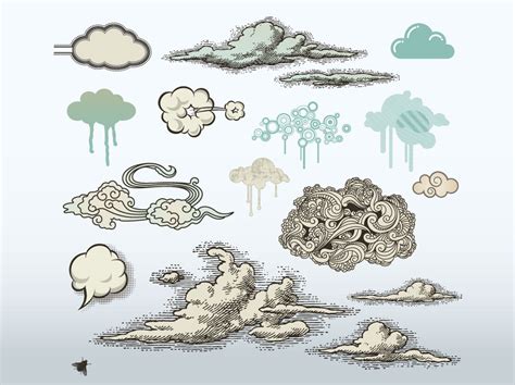 cloud art  vectors ui