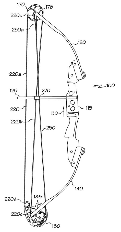 patent  archery bow  bow string coplanar   longitudinal axis   bow