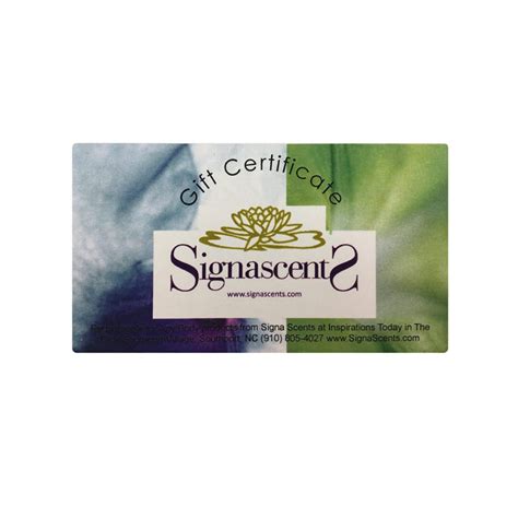 gift certificate signa scents
