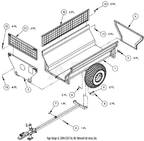 dr power lt  ton single axle trailer ser lt current parts diagram  dump bed assy