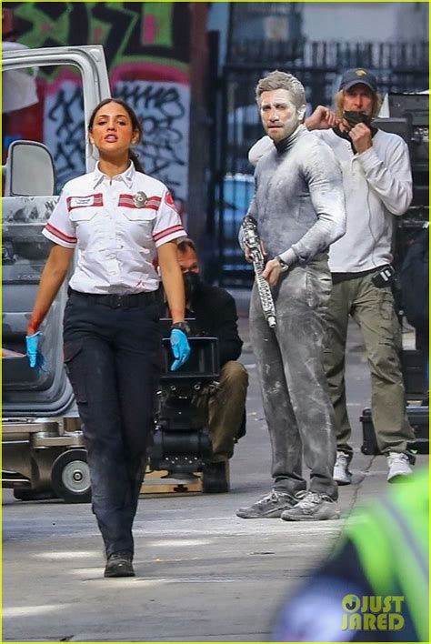 Jake Gyllenhaal Aims His Gun At Eiza Gonzalez During Action Packed