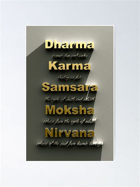 dharma karma samsara moksha  nirvana poster  foggynotion