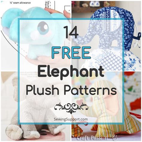 designs elephant plush sewing pattern rehmarentaro