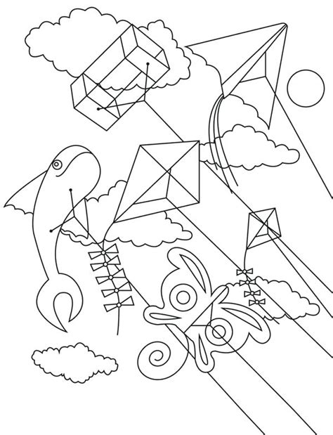 kite flying drawing  getdrawings