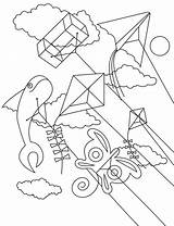 Kite Kites Coloring Flying Pages Drawing Sheets Getdrawings Festival Kids Printable sketch template