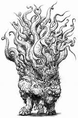 Niggurath Shub Lovecraft Lovecraftian Sothoth Yog Cthulhu Necronomicon sketch template