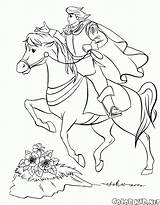 Coloring Prince Pages Princess Horseback Colorkid Color Kids sketch template