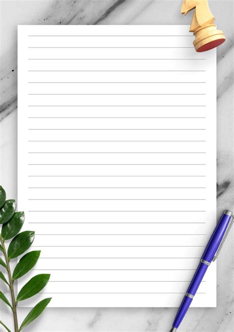 printable lined paper template   mm  height choose page