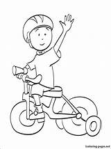 Bike Riding Pages Coloring Getcolorings Caillou sketch template