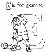 Coloring Pages Fitness Exercise Physical Kids Education Alphabet Letter Printable Healthy Colouring Sheets Color Worksheets Exercises Sports Wallpaper Activities Letters sketch template