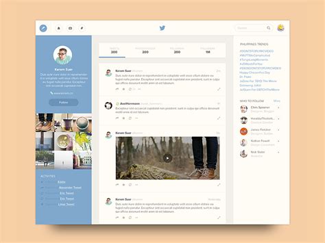 twitter profile website redesign web design page design