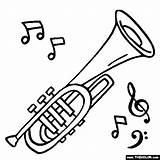 Musical Coloring Instruments Pages Cornet Drawings Instrument Drawing Jazz Music Color Clipart Line Cliparts Library Brass Gif Templates Book Clip sketch template