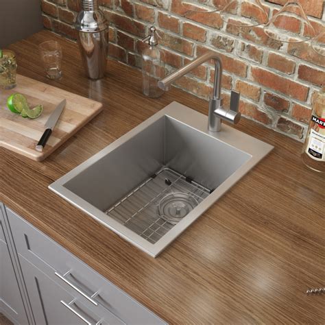 drop  topmount bar prep sink  gauge stainless steel