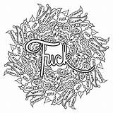 Swear Coloriage Adults Twat Colorier Adultes Waffle Feuilles Imprimables Dessin sketch template