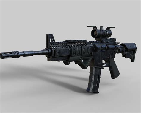 assault rifle  model  dae fbx obj freed