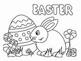 Easter Bunny Coloring Pages Egg Kids Happy Preschool Kindergarten Preschoolcrafts sketch template