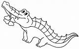 Crocodile Coloring Pages Animal Print sketch template