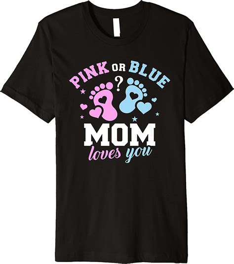 Gender Reveal Mom Premium T Shirt Clothing Shoes And Jewelry