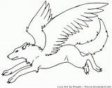 Wolf Winged Base Dragon Coloring Pages Line Sketch Dance Drawn Other Lineart Popular Fly Sketches Silver Paintingvalley sketch template