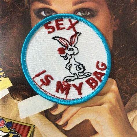 1970‘s Embriodered Patch W Sex Is My Bag And Rabbit