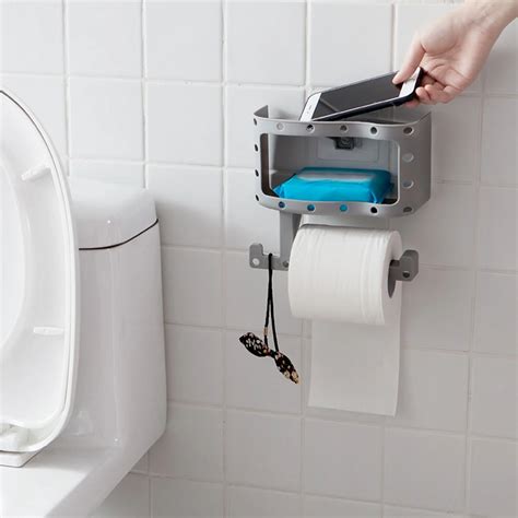 sticker toilet paper roll tissue rack wall mounted holder shelf cover roll paper holders