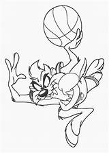 Coloring Pages Taz Looney Tunes Tazmania Toons Cartoon Basketball Loney Jam Space Para Book Dibujos Colorear Character Mickey Mouse Colouring sketch template