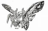 Godzilla Mothra Ausmalbilder sketch template