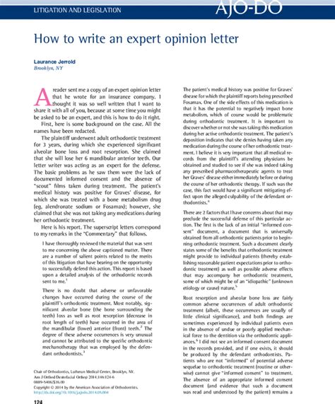 write  expert opinion letter american journal