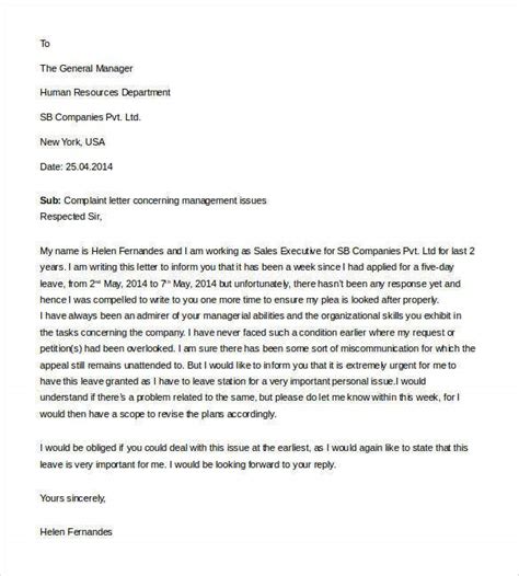 complaint letter  human resources collection letter template collection