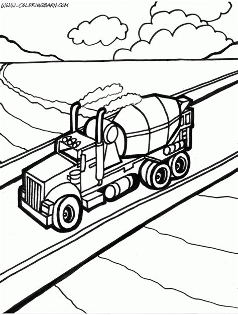 cement truck coloring pages