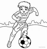Football Coloring Pages Kids Printable Player Colouring Sheets Sports Cool2bkids Foot Print sketch template