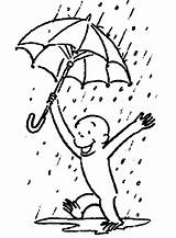 Coloring Rain Curious George Play Netart sketch template