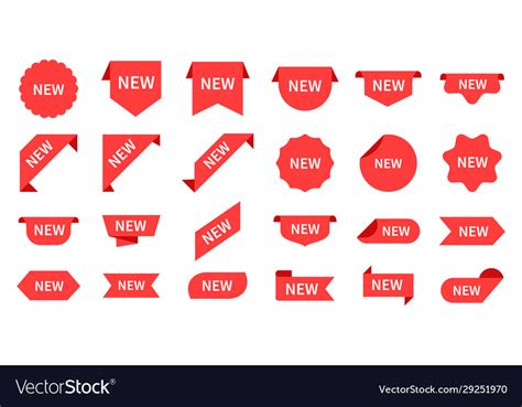 arrival red product labels retail messages vector image